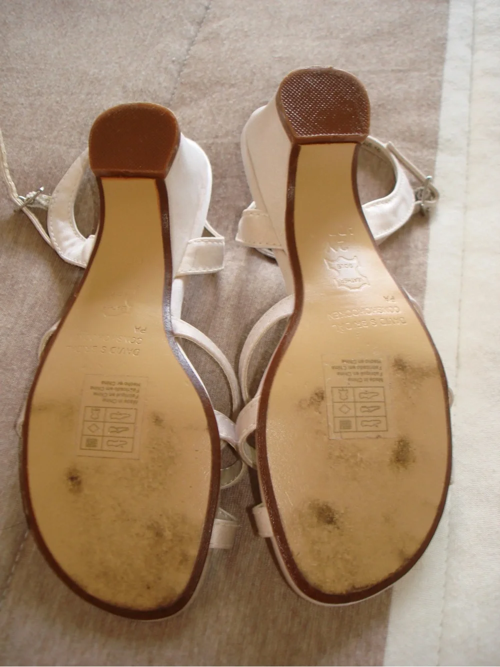 David Bridals Children’s Satin Low Heel Sandals in Light Pink